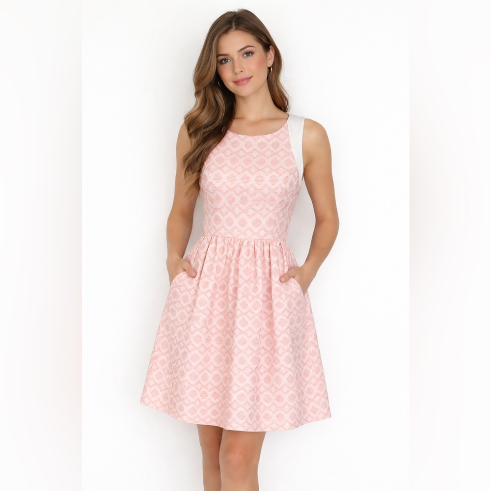 NWT Jessica Simpson sleeveless cream and coral dress
